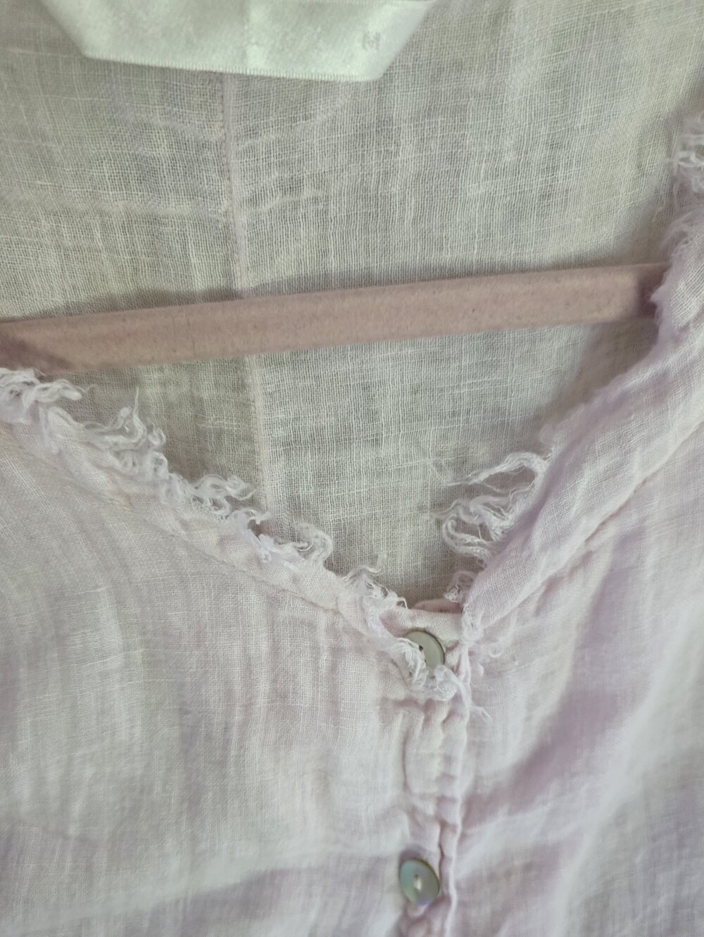 Luna Luz Linen Gauze Tunic, Pale Pink, Pockets, Flowy, Lagenlook - Picture 9 of 15
